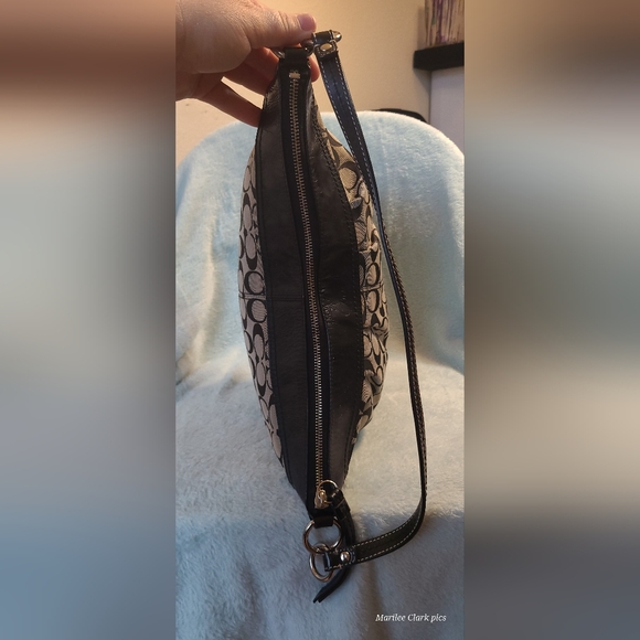 Coach Black and Gray Monogram Shoulder Bag - Picture 6 of 14